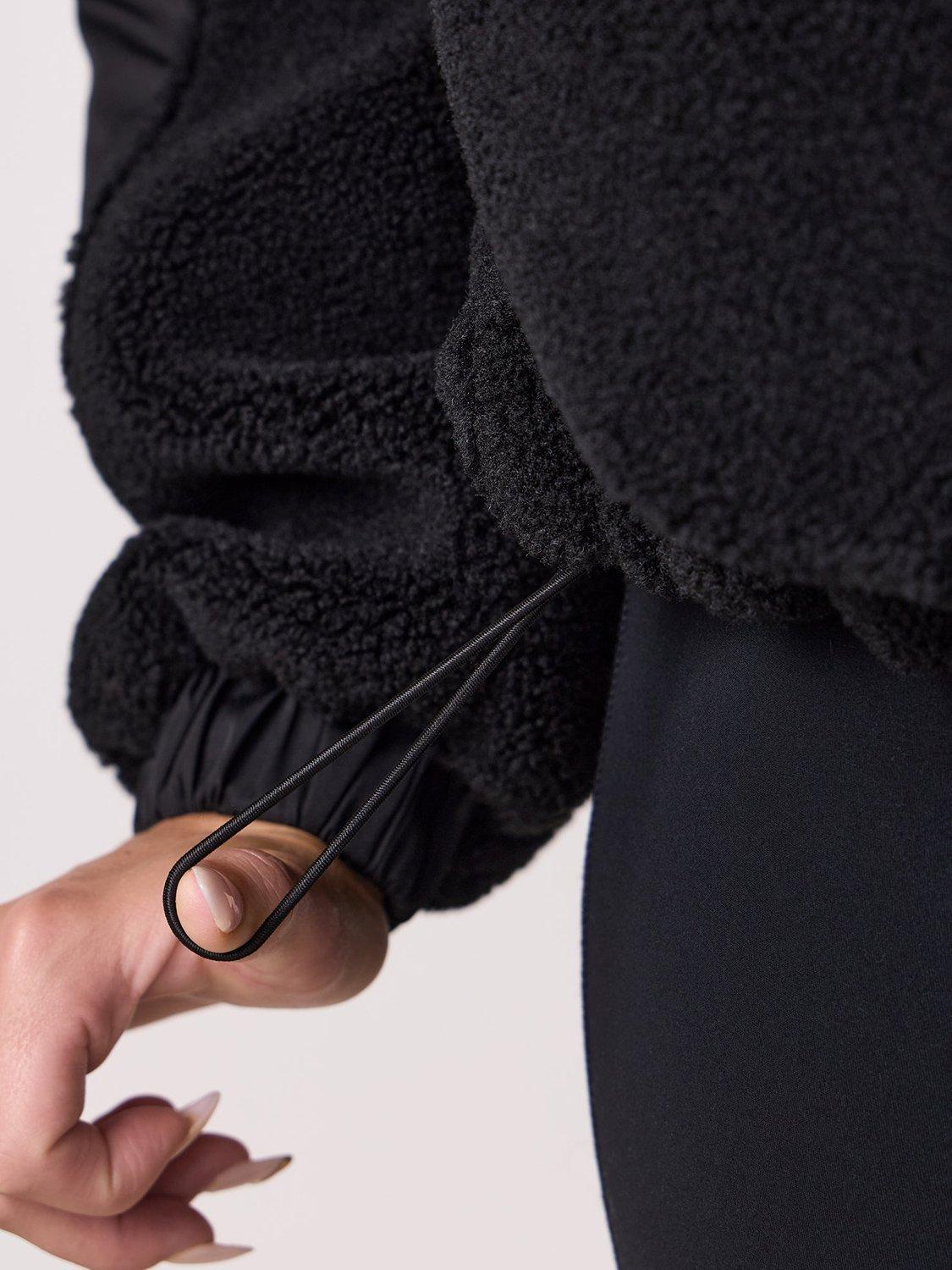 Product image 9 of 10, which shows Gym King Women's Hooded Borg Jacket, Black, 6