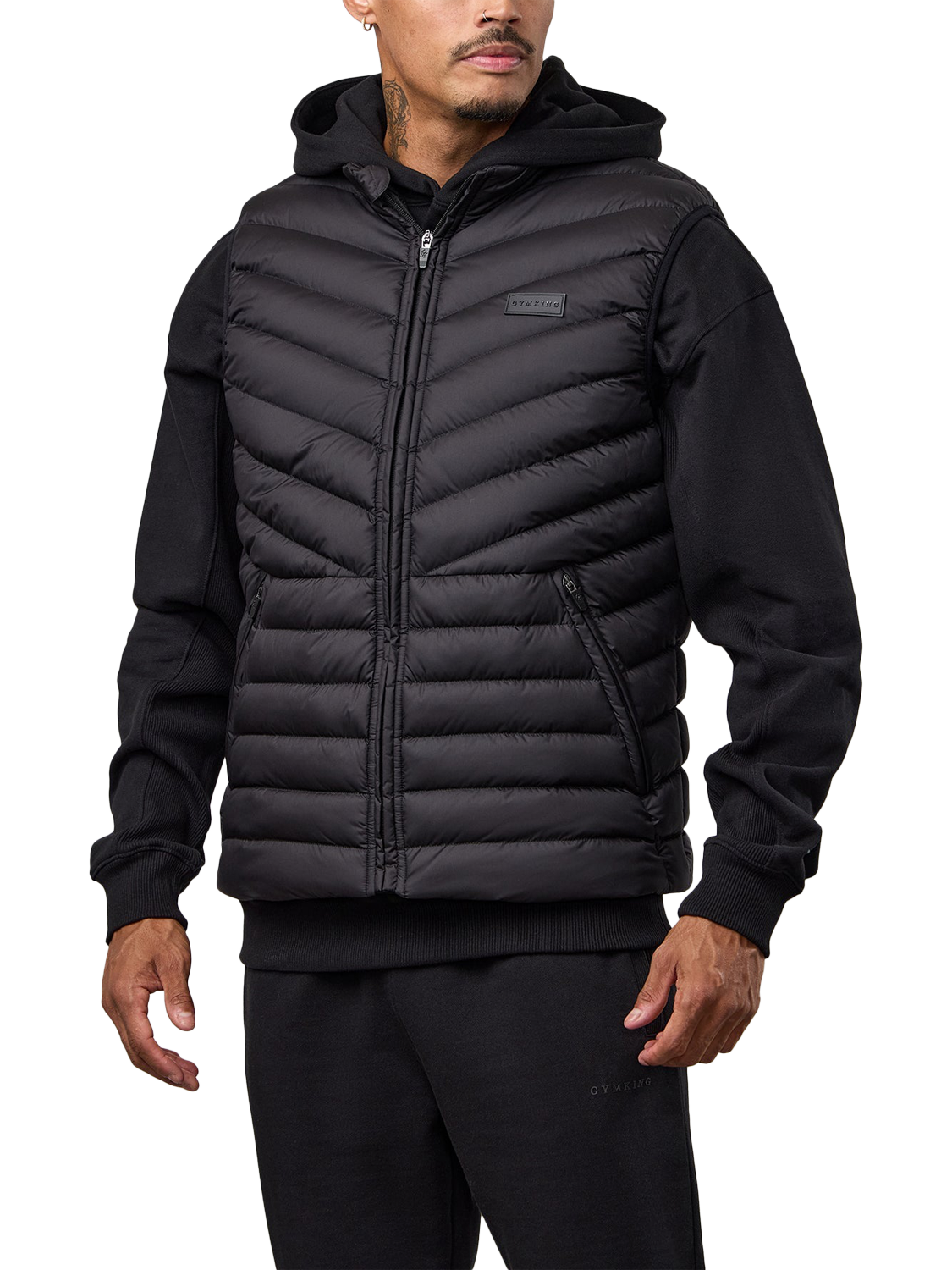 Product image 6 of 7, which shows Gym King Men's Endurance Puffer Gilet, Black, S