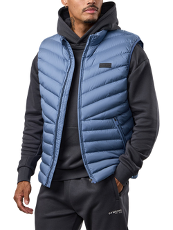 Gym King Men's Endurance Puffer Gilet, Slate Blue