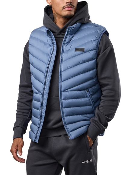 Gym King Men's Endurance Puffer Gilet, Slate Blue