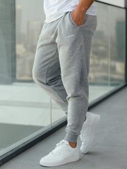 Gym King Cotton Blend Linear Track Bottoms, Grey Marl - view 2, Grey Marl