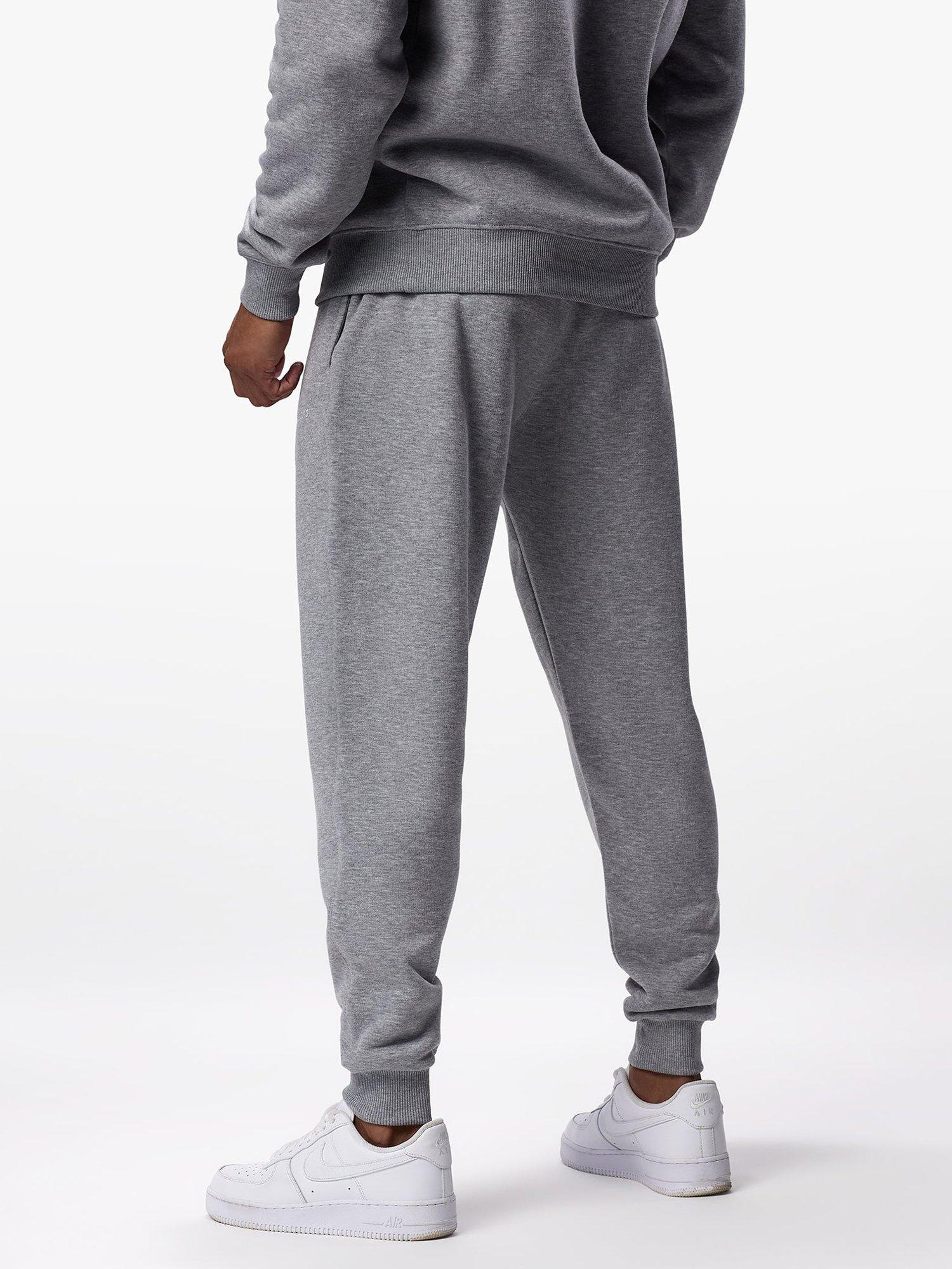 Product image 7 of 10, which shows Gym King Cotton Blend Linear Track Bottoms, Grey Marl, L