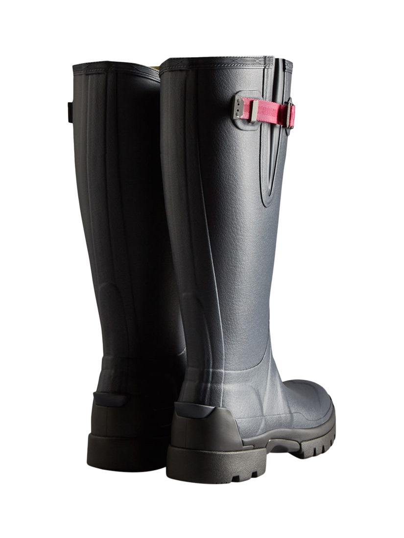 Product image 3 of 4, which shows Hunter Balmoral Side Adjustable Wellington Boots, Navy/Peppercorn, 5