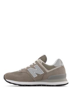 New Balance 574 Lace-Up Trainers, Grey/Multi - view 2, Grey/Multi