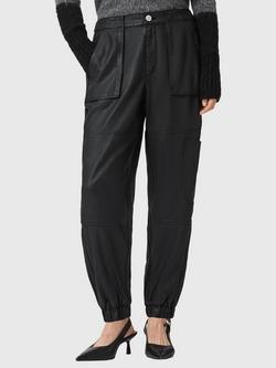 AllSaints Mila Coated Denim Trousers, Coated Black, Coated Black
