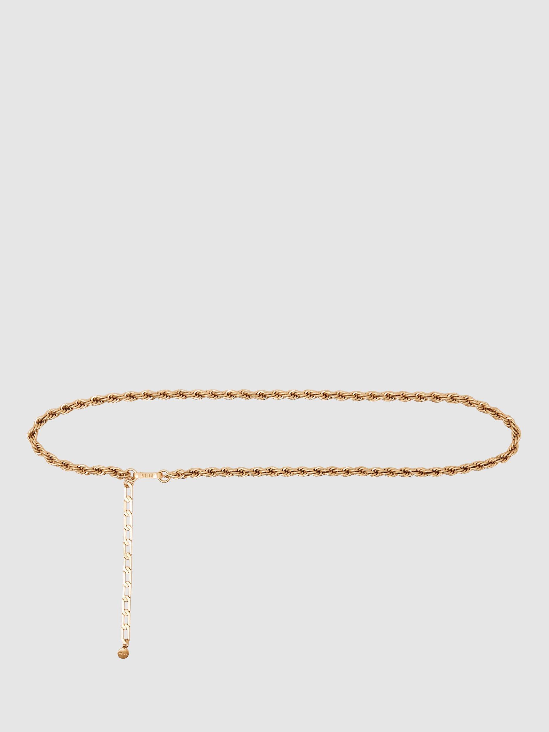 Product image 4 of 5, which shows Reiss Isabella Chain Belt, Gold, S-M