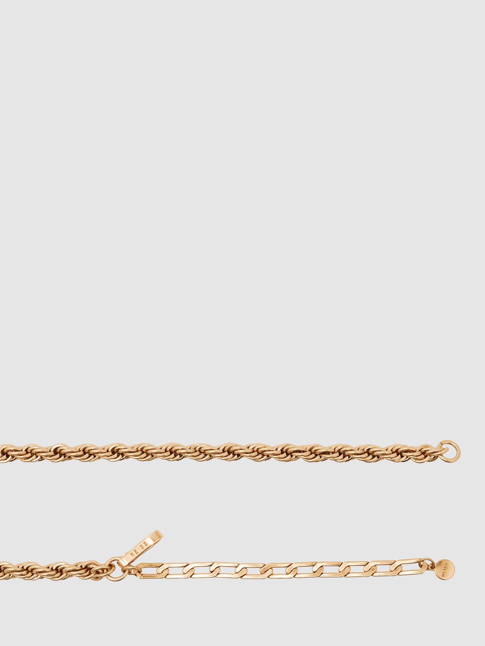 Product image 5 of 5, which shows Reiss Isabella Chain Belt, Gold, S-M