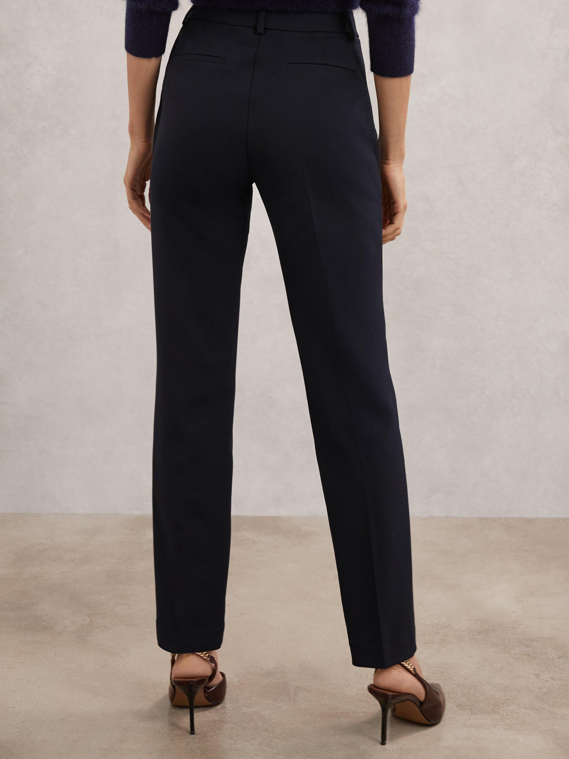 Product image 2 of 5, which shows Reiss Petite Norla Taper Trousers, Navy, 6Pt