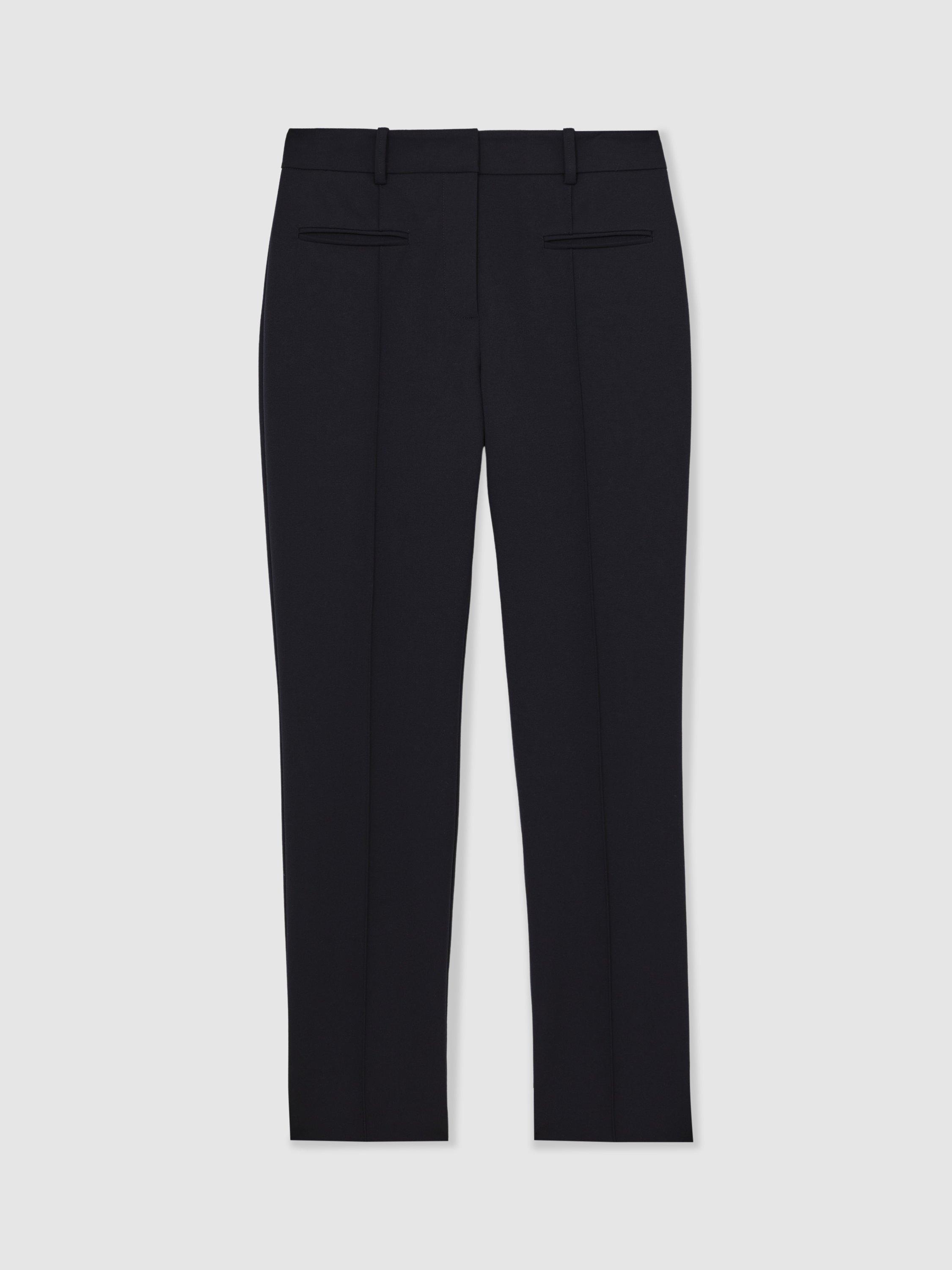 Product image 3 of 5, which shows Reiss Petite Norla Taper Trousers, Navy, 6Pt