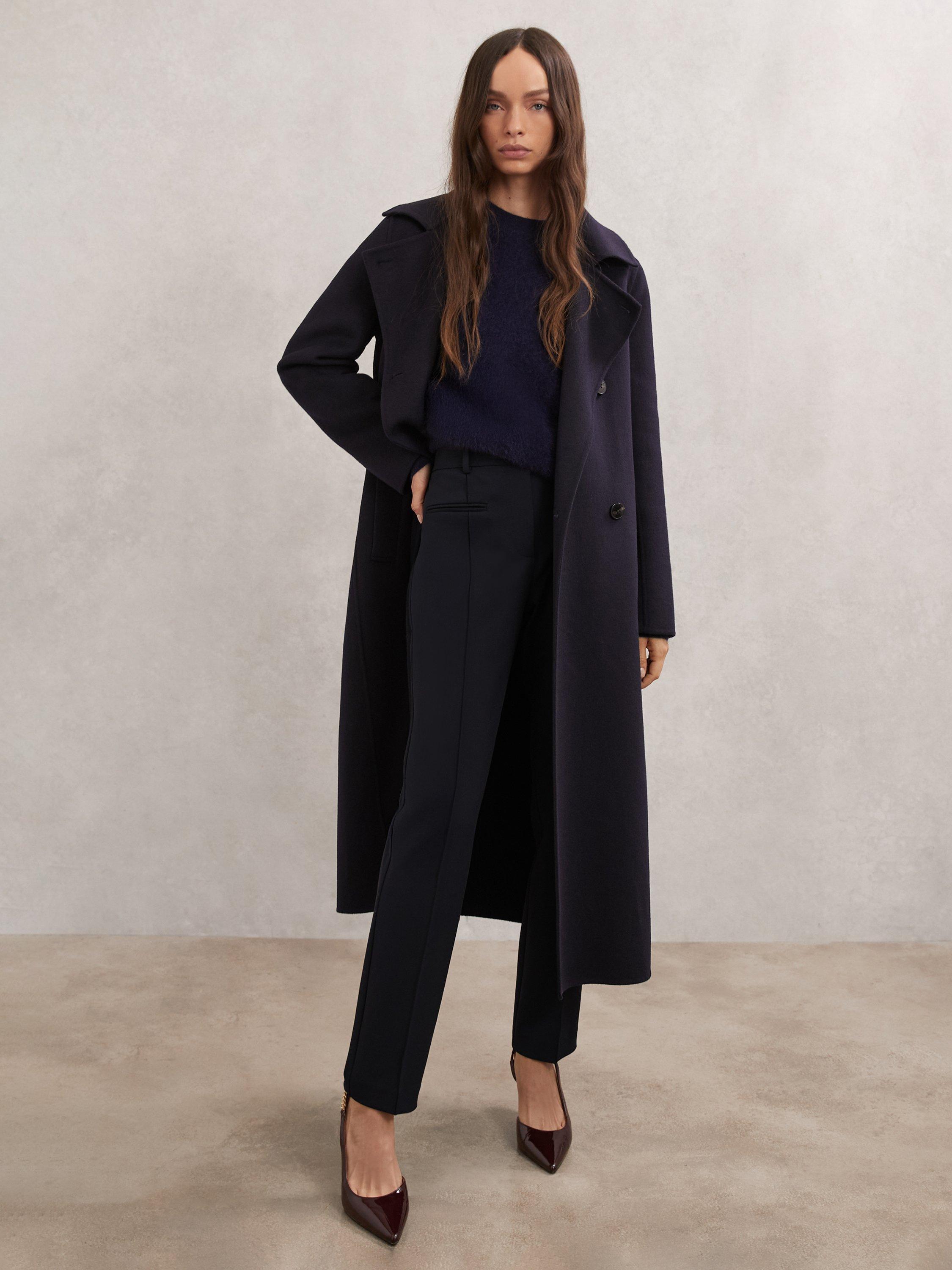 Product image 4 of 5, which shows Reiss Petite Norla Taper Trousers, Navy, 6Pt