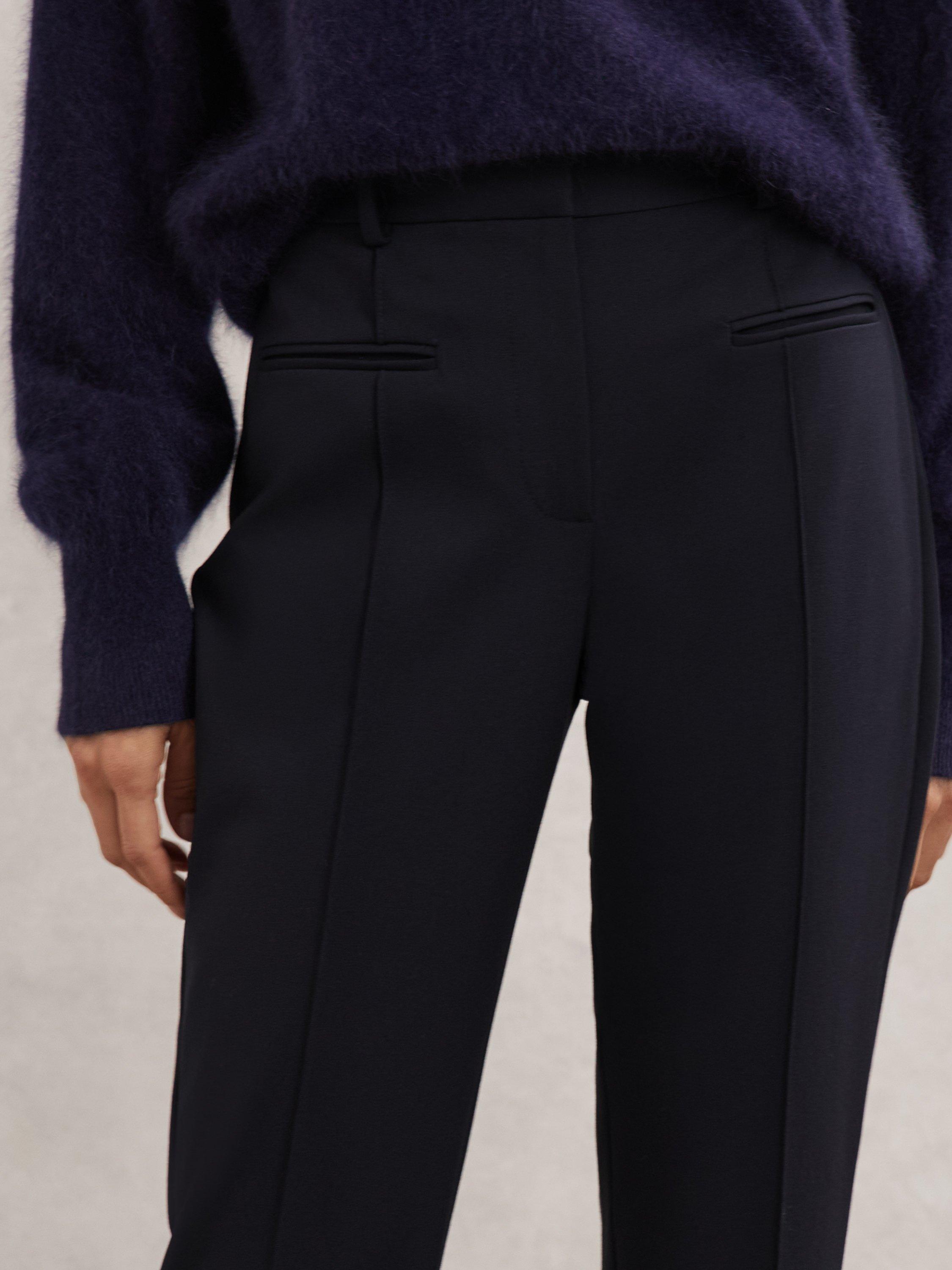 Product image 5 of 5, which shows Reiss Petite Norla Taper Trousers, Navy, 6Pt
