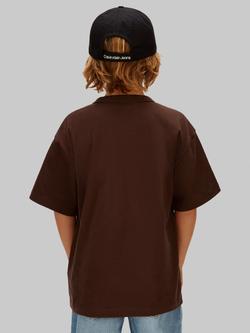 Calvin Klein Kids' Cotton Short Sleeved Varsity T-Shirt, Legacy Brown - view 2, Legacy Brown