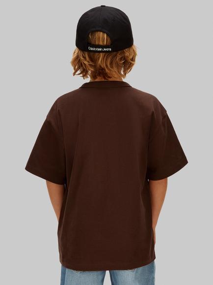 Calvin Klein Kids' Cotton Short Sleeved Varsity T-Shirt, Legacy Brown - view 2, Legacy Brown