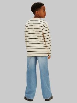 Calvin Klein Kids' Pure Cotton Striped T-Shirt, Beige - view 2, Beige