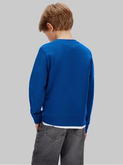 Calvin Klein Kids' Cotton Colour Block Sweatshirt, Admiral Blue - view 2, Admiral Blue