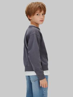 Calvin Klein Kids' Cotton Varsity Sweatshirt, Coal - view 2, Coal