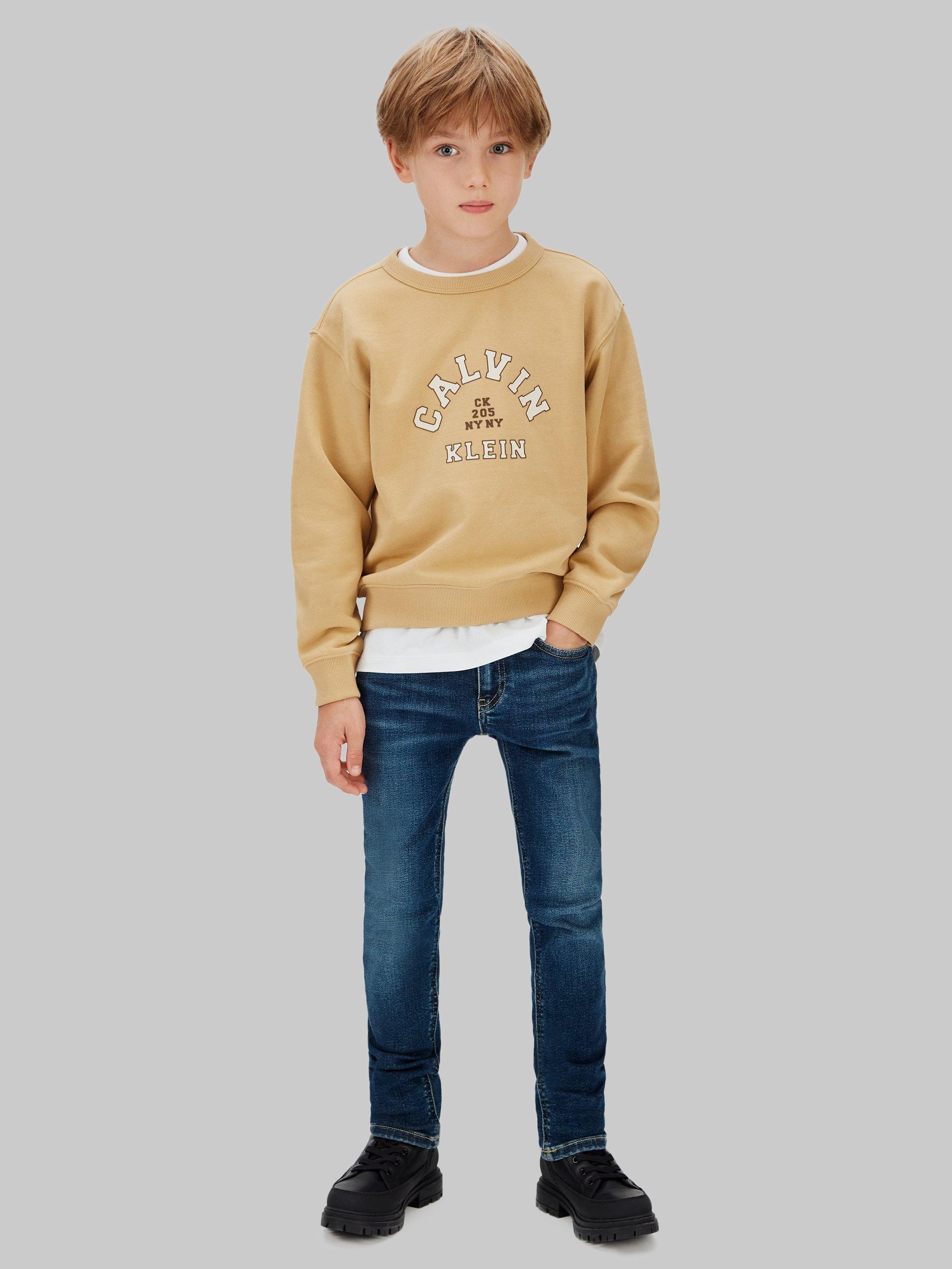 Product image 1 of 6, which shows Calvin Klein Kids' Straight Jeans, Dark Blue Visual, 6 years