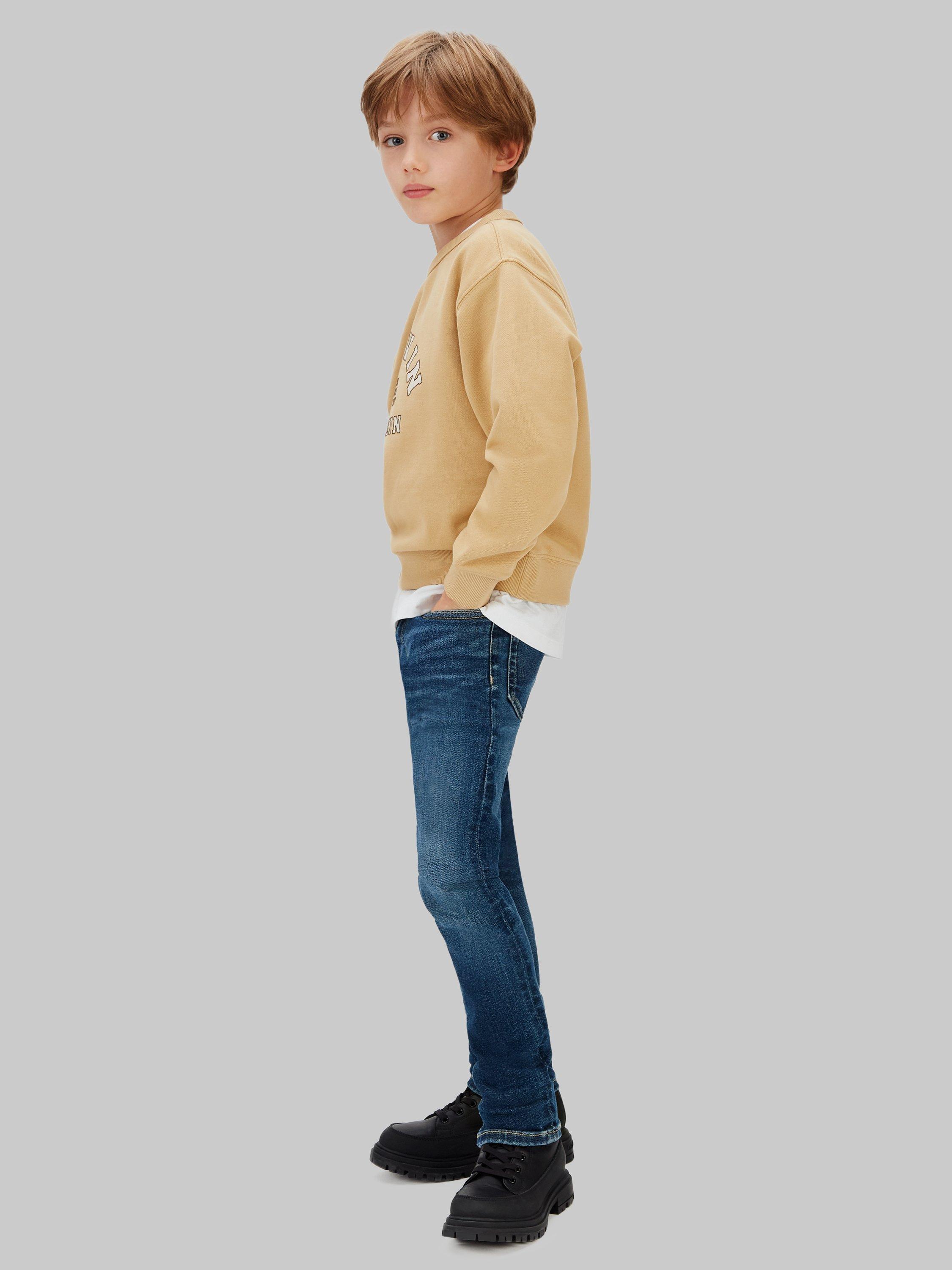 Product image 4 of 6, which shows Calvin Klein Kids' Straight Jeans, Dark Blue Visual, 6 years