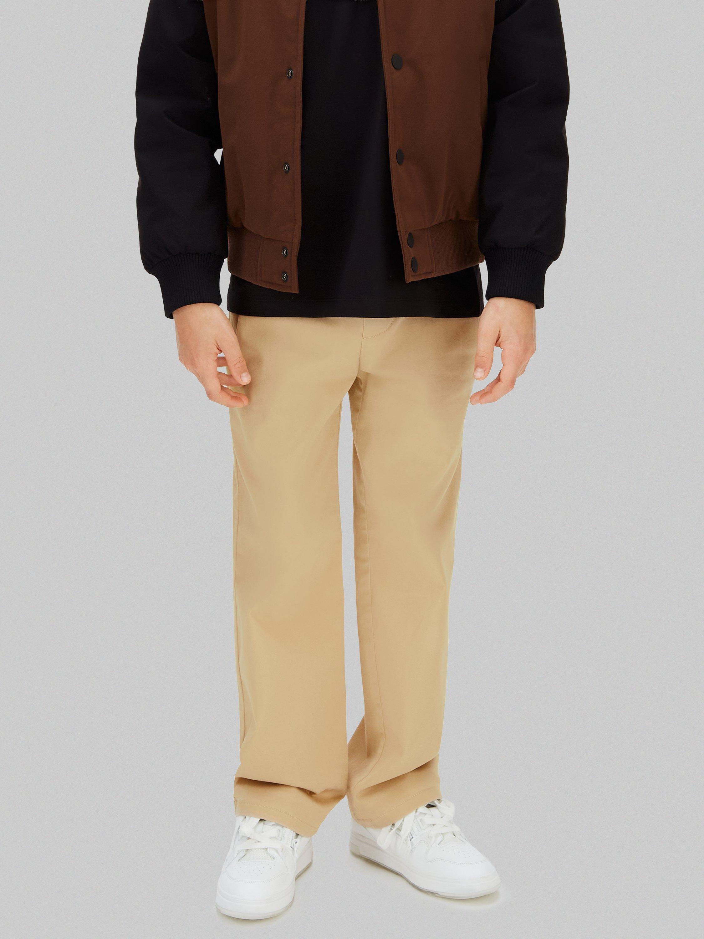Product image 1 of 6, which shows Calvin Klein Kids' Straight Trousers, Sandy Beige, 8 years