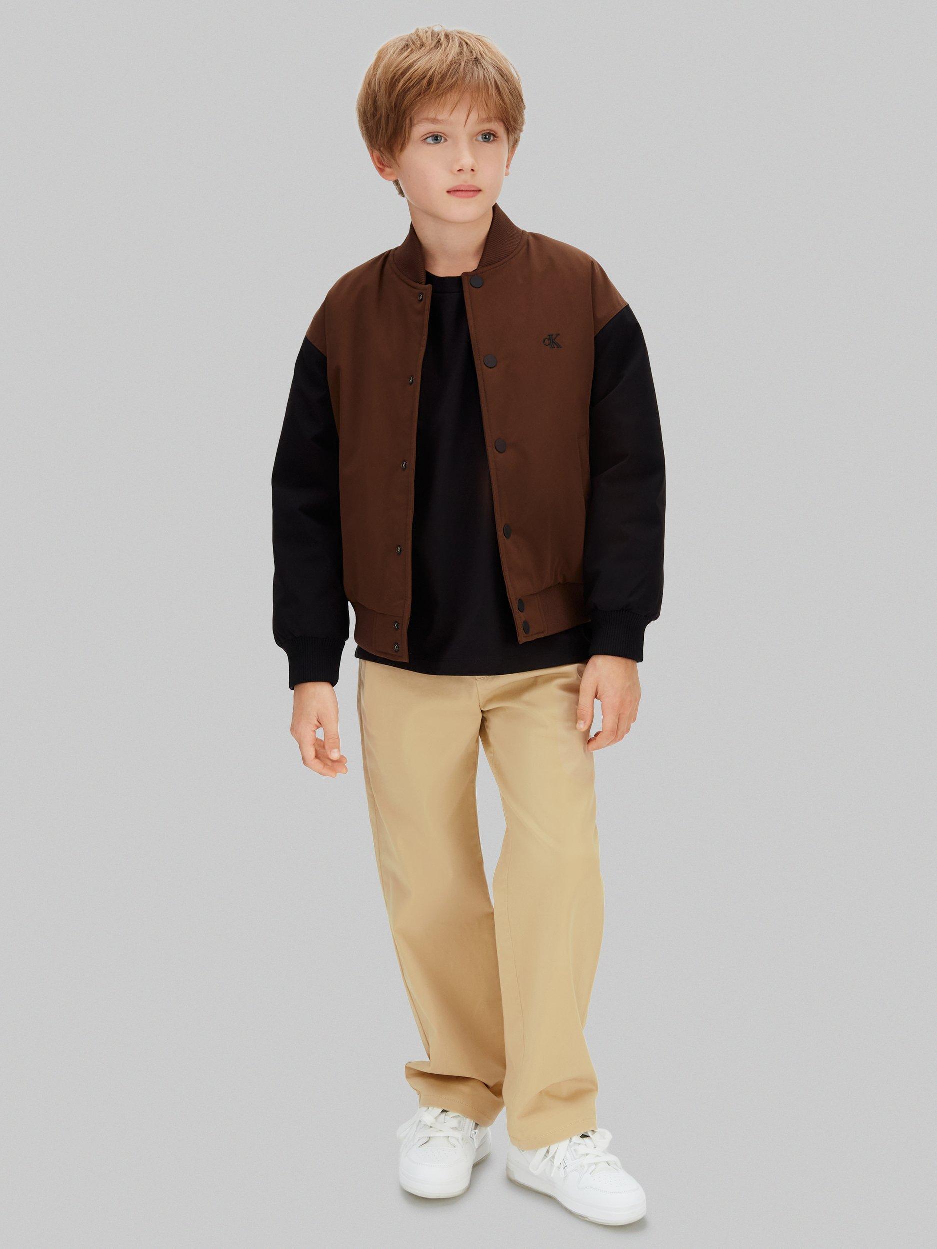 Product image 3 of 6, which shows Calvin Klein Kids' Straight Trousers, Sandy Beige, 8 years
