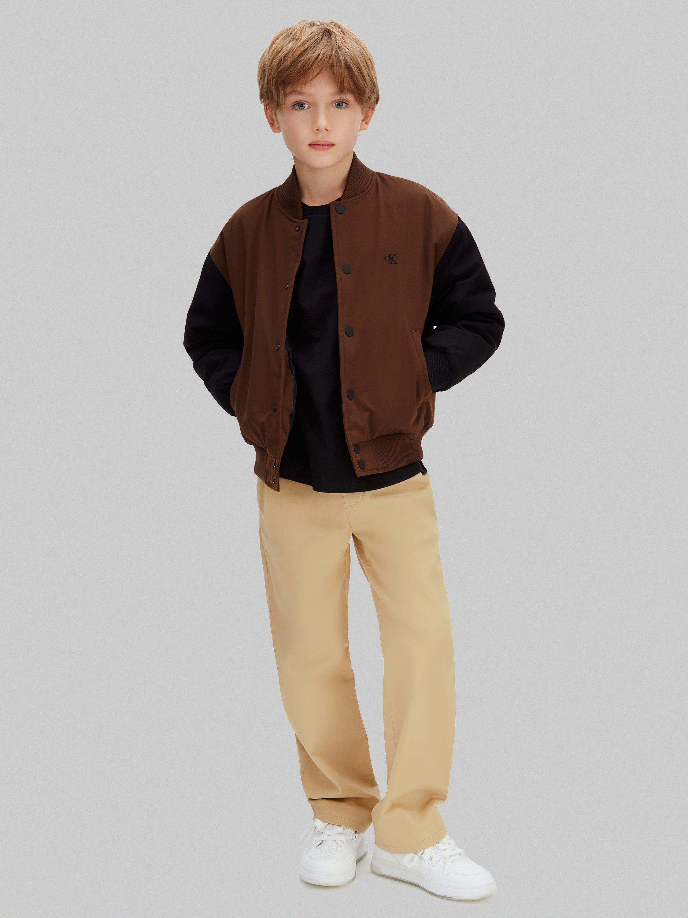 Product image 5 of 6, which shows Calvin Klein Kids' Straight Trousers, Sandy Beige, 8 years