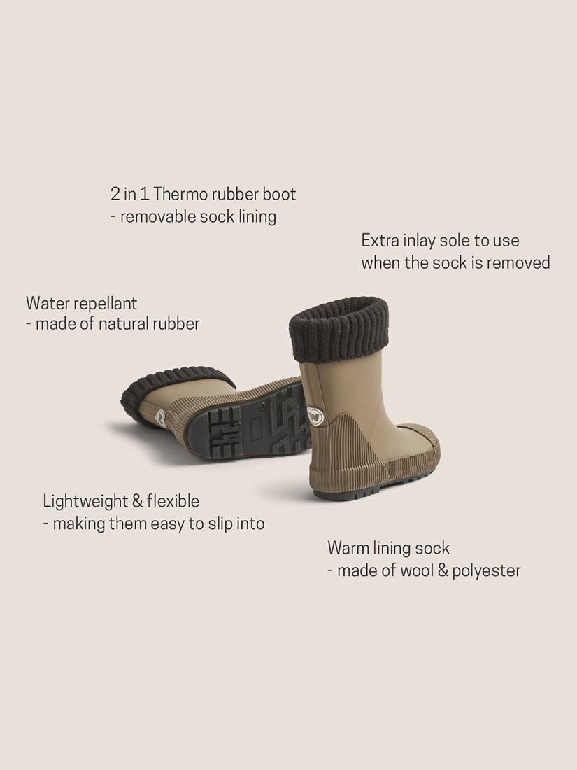 Product image 4 of 4, which shows WHEAT Kids' Wellington Boots, Dry Wood, EU24