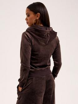 Juicy Couture Robertson Velour Hoodie, Brown - view 2, Brown