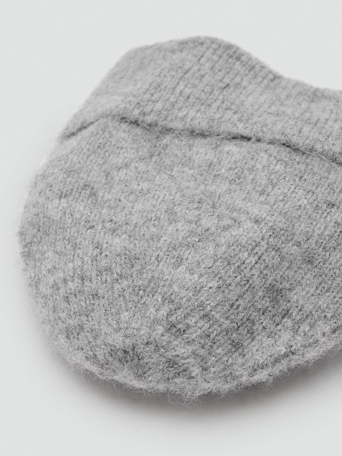 Product image 3 of 4, which shows Mango Mohi Rib Knit Beanie Hat, Medium Grey, One Size