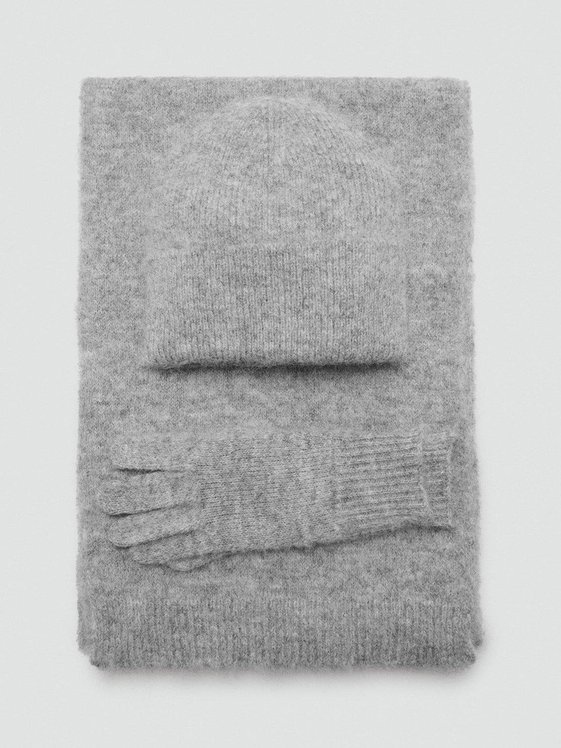 Product image 4 of 4, which shows Mango Mohi Rib Knit Beanie Hat, Medium Grey, One Size