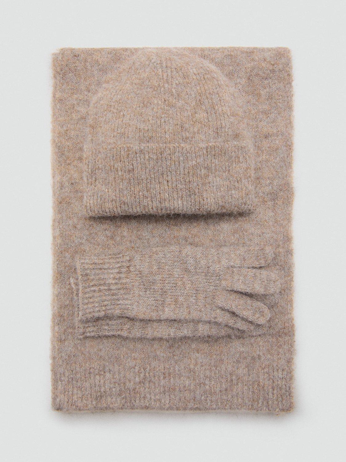Product image 4 of 4, which shows Mango Mohi Rib Knit Beanie Hat, Medium Brown, One Size