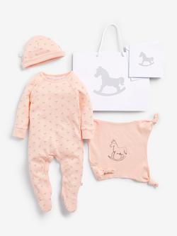 The Little Tailor Newborn Baby Three Piece Outfit Set, Pink, Pink