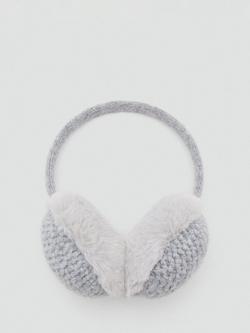 Mango Kids' Textured Fax Fur Earmuffs, Grey, Grey