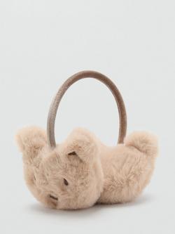Mango Kids' Bear Earmuffs, Brown - view 2, Brown