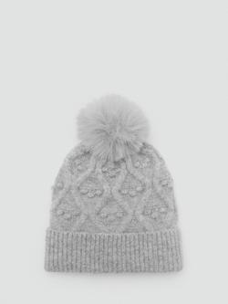 Mango Baby Textured Bobble Hat, Grey, Grey