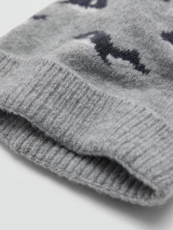 Mango Kids' Whale Bobble Hat, Grey - view 2, Grey