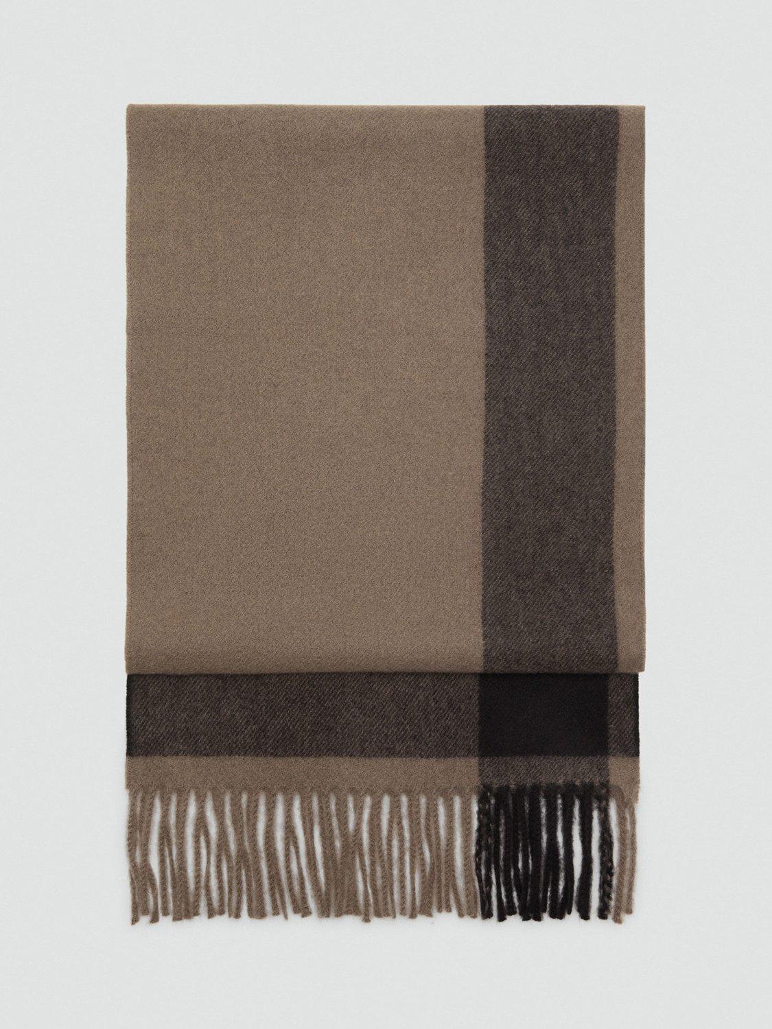 Mango Lines Scarf, Light Beige