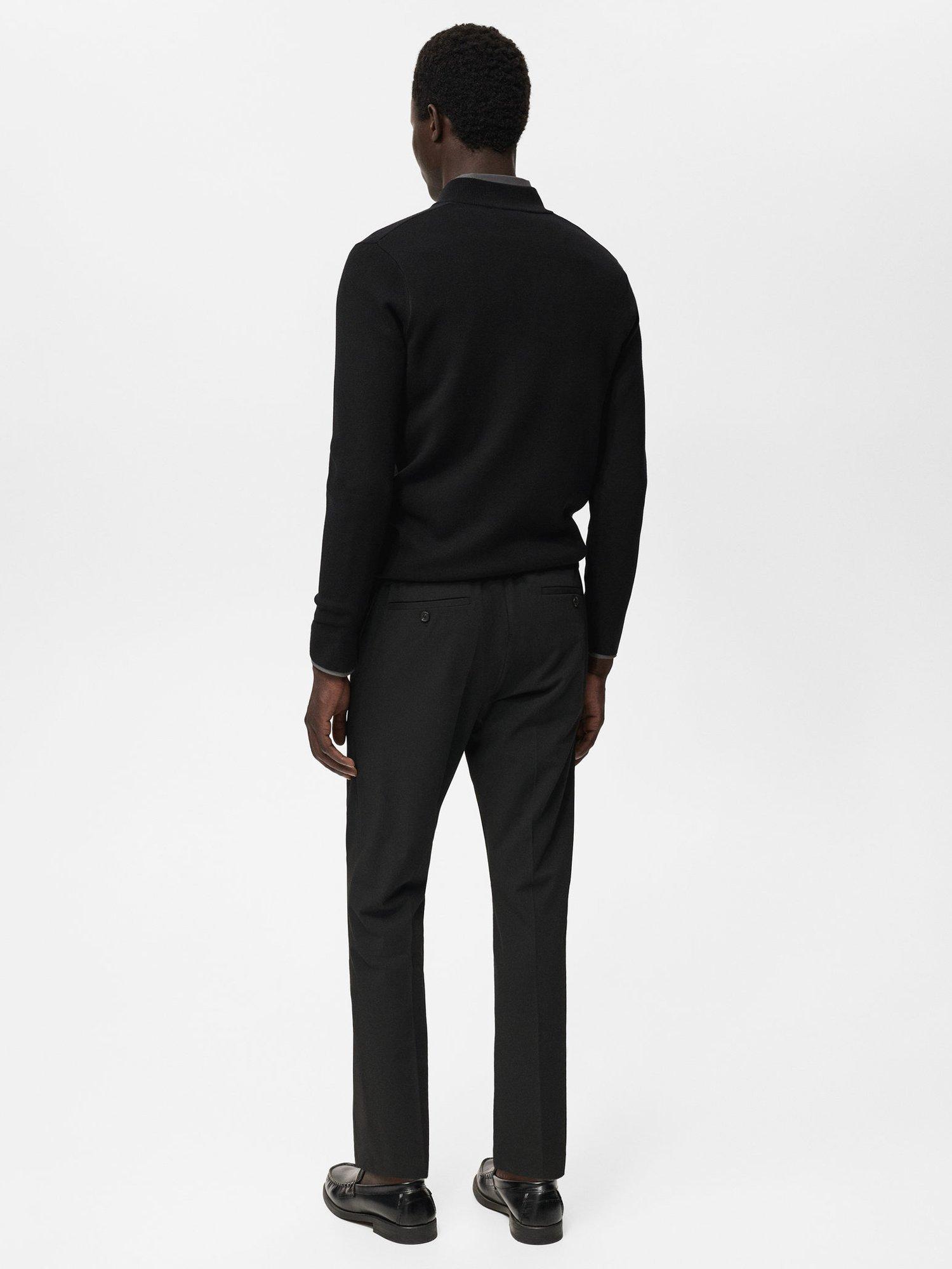 Product image 4 of 8, which shows Mango Luxus Zip Neck Jumper, Black, M
