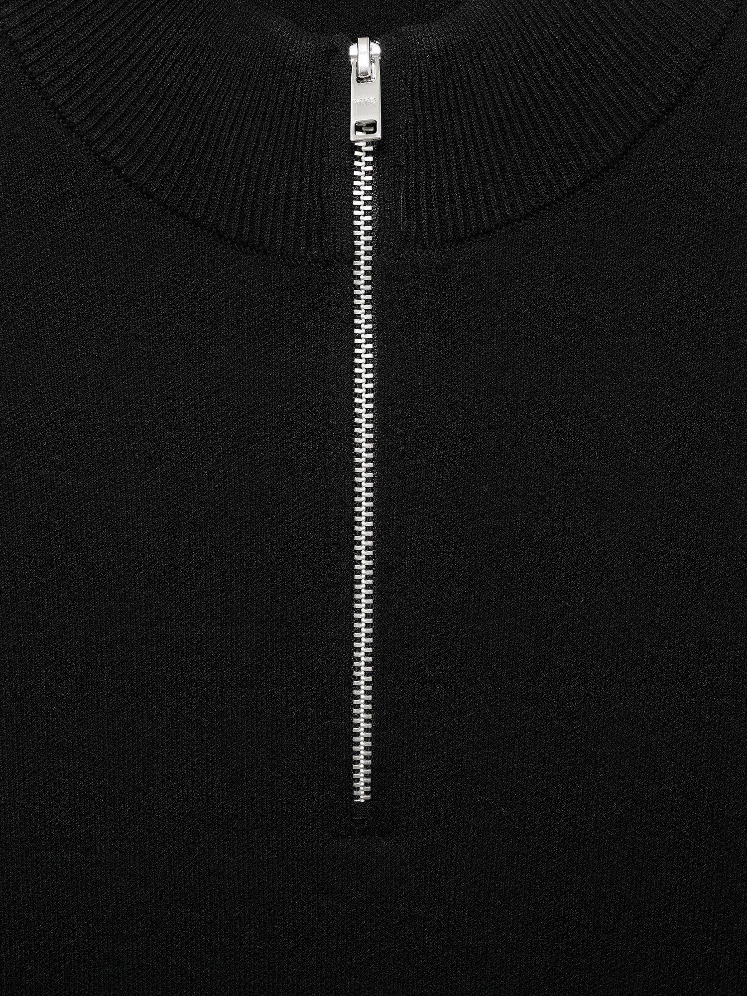 Product image 8 of 8, which shows Mango Luxus Zip Neck Jumper, Black, M
