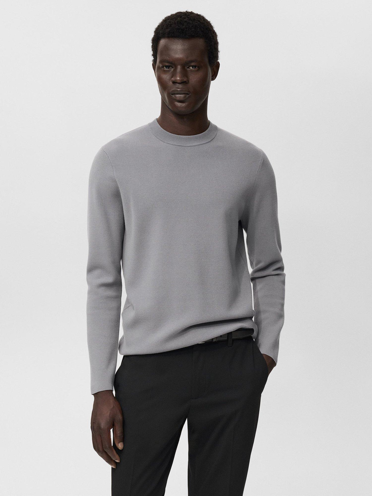 Product image 1 of 8, which shows Mango Luxus Crew Neck Jumper, Grey, XXL