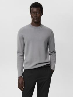 Mango Luxus Crew Neck Jumper, Grey