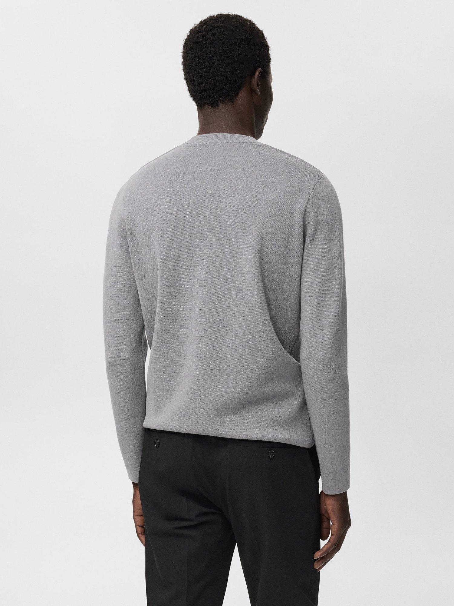 Product image 4 of 8, which shows Mango Luxus Crew Neck Jumper, Grey, XXL