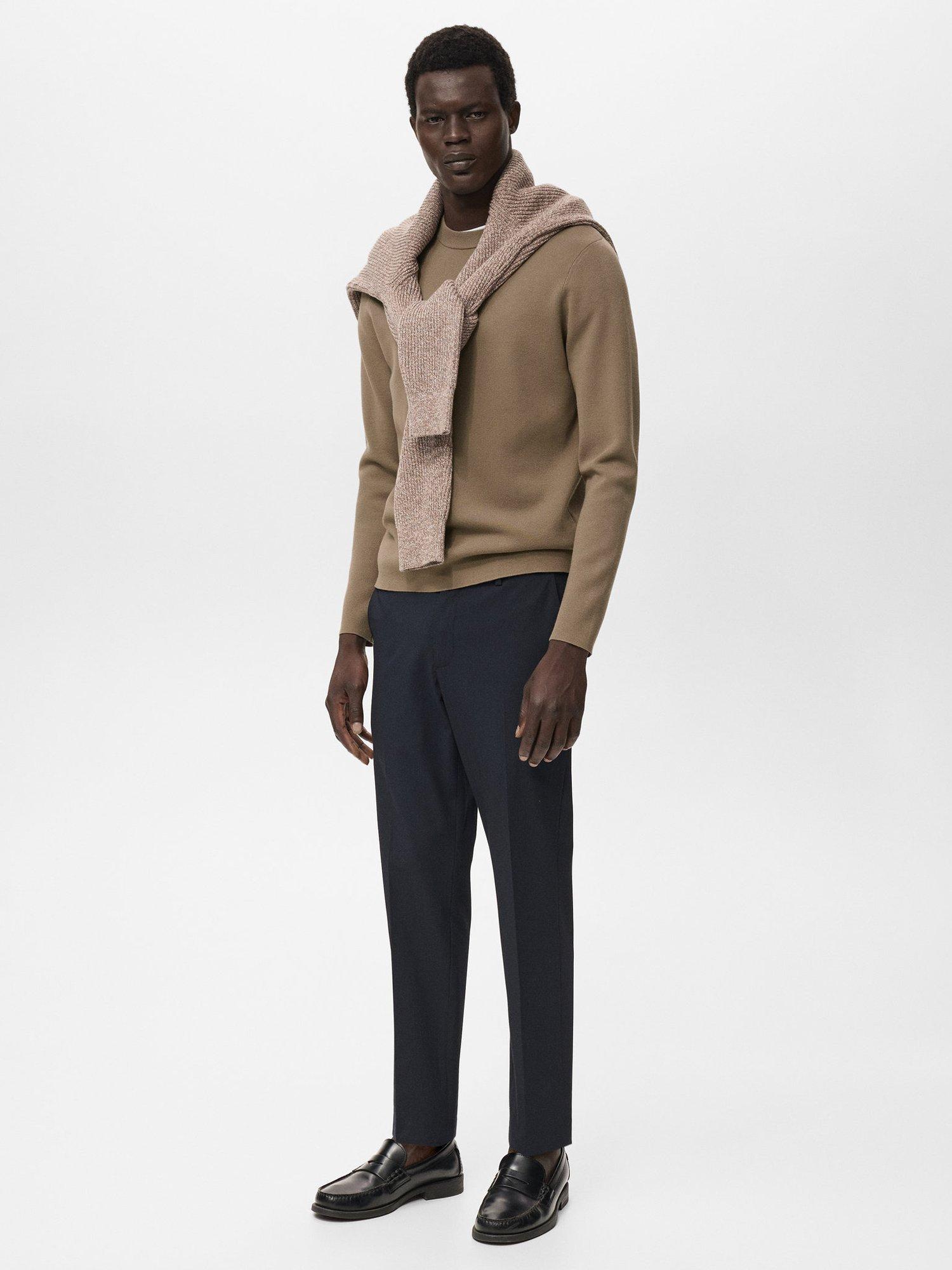 Product image 2 of 8, which shows Mango Luxus Crew Neck Jumper, Medium Brown, XXL