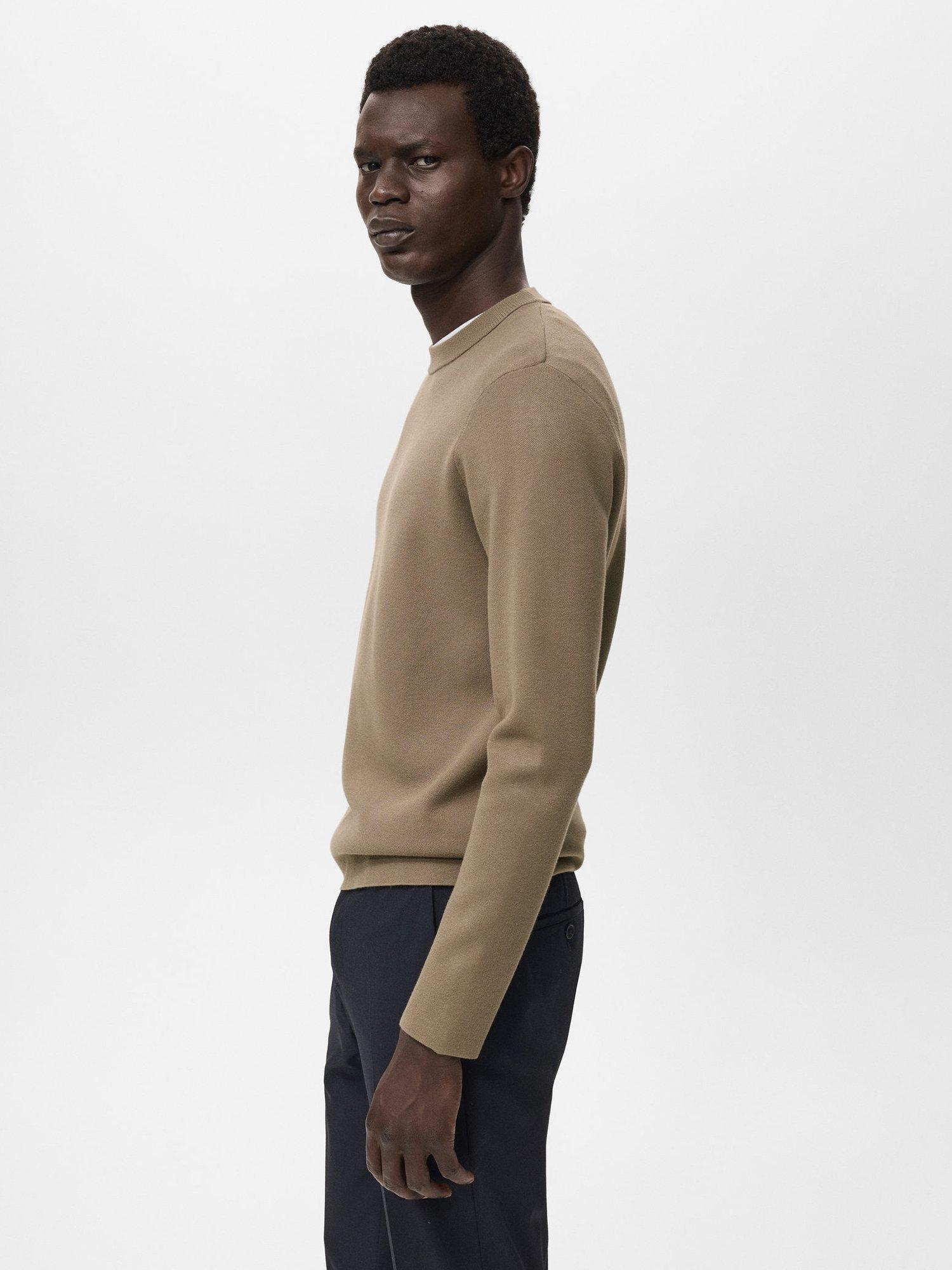 Product image 7 of 8, which shows Mango Luxus Crew Neck Jumper, Medium Brown, XXL