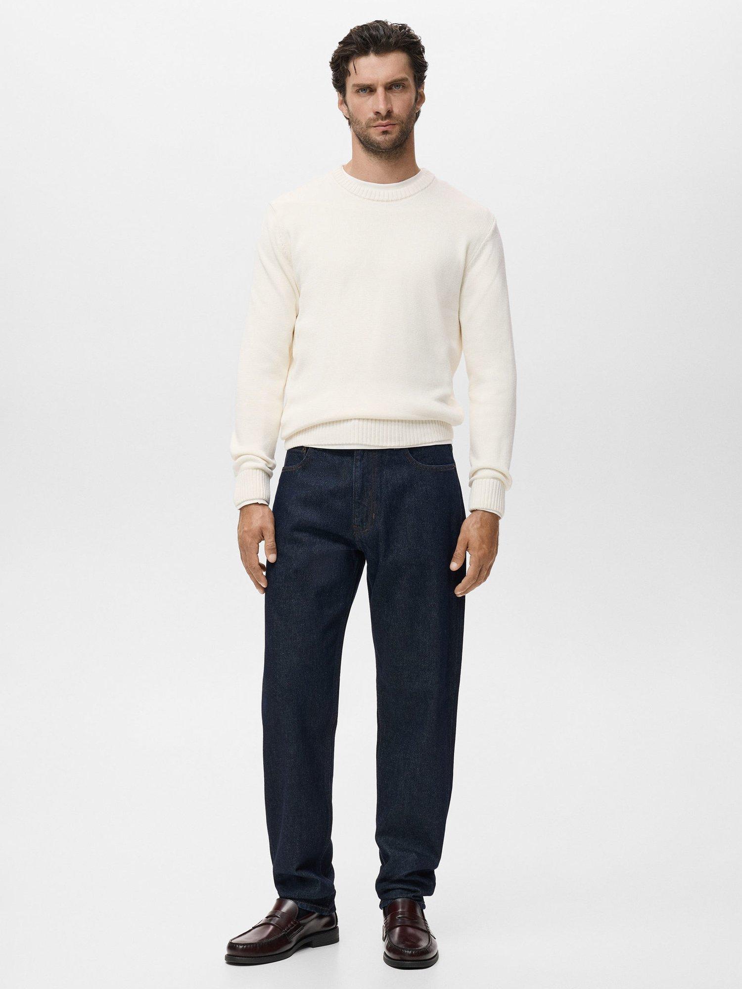 Product image 2 of 8, which shows Mango Cord Round Neck Sweater, Natural White, XL