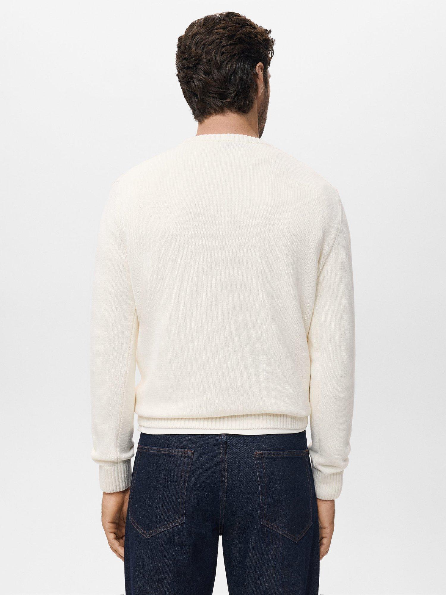 Product image 4 of 8, which shows Mango Cord Round Neck Sweater, Natural White, XL