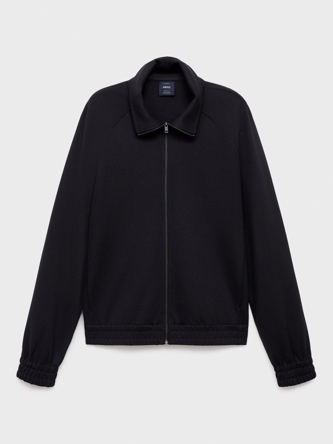 Product image 3 of 8, which shows Mango Jon Collar Zip Through Sweatshirt, Navy, M