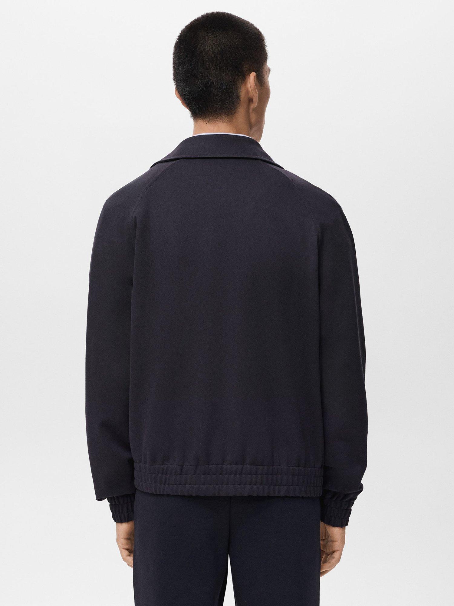 Product image 4 of 8, which shows Mango Jon Collar Zip Through Sweatshirt, Navy, M