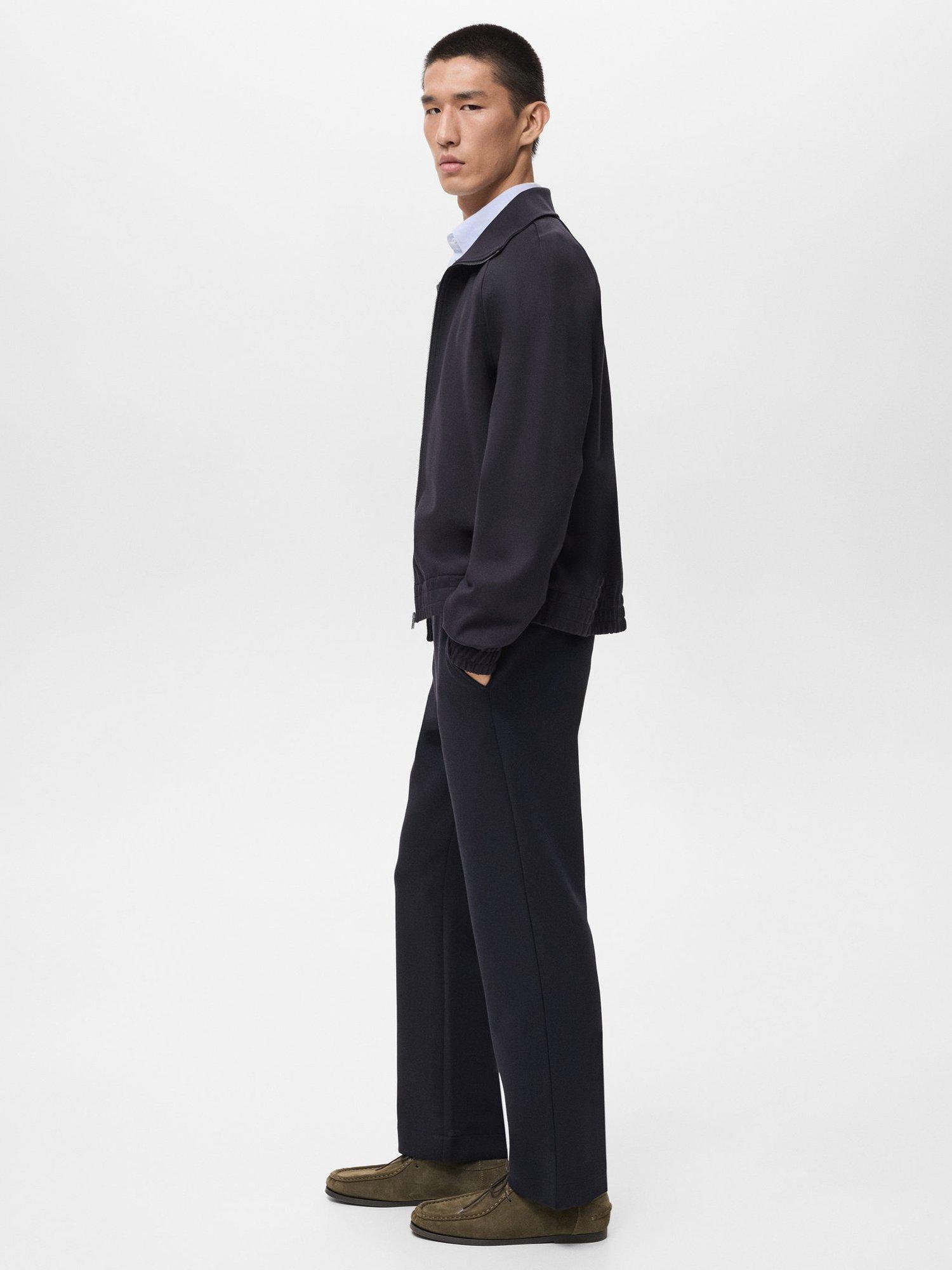 Product image 7 of 8, which shows Mango Jon Collar Zip Through Sweatshirt, Navy, M