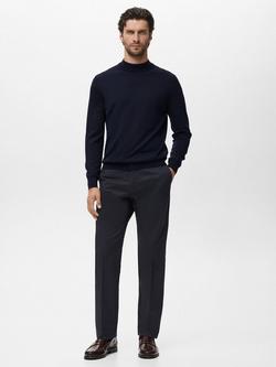 Mango Willy Wool Crew Neck Jumper - view 2, Navy