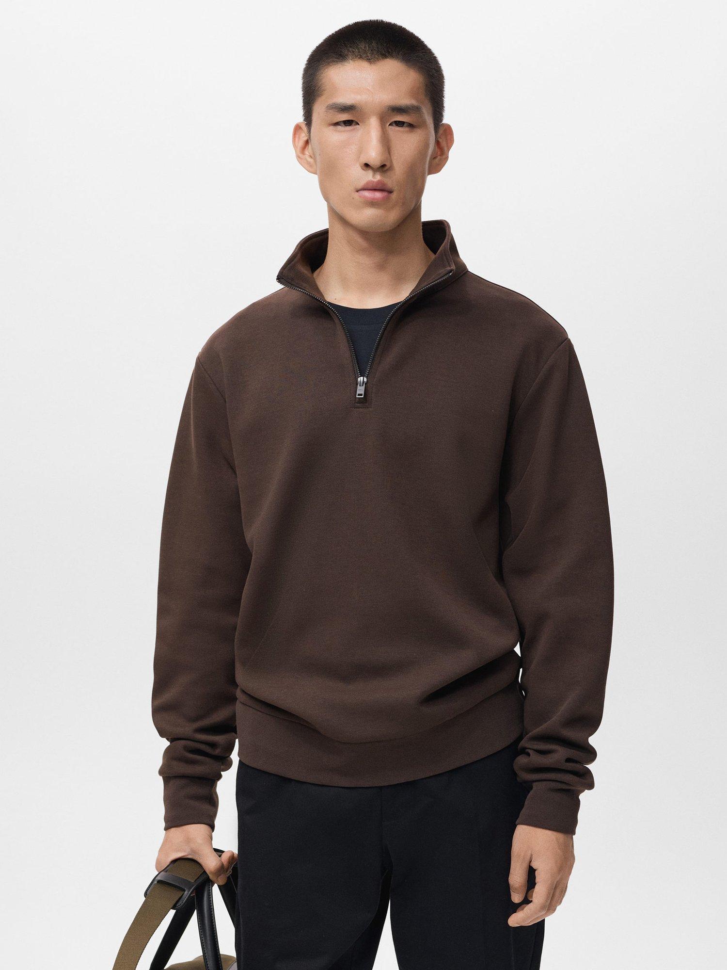 Mango Winny Zip-Neck Cotton Blend Jumper